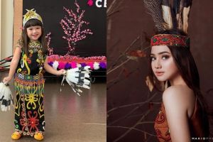 Pesona 5 seleb kenakan busana adat Kalimantan Timur