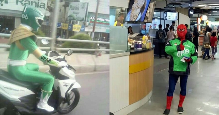 10 Potret lucu driver ojek online jadi superhero, bikin ngakak