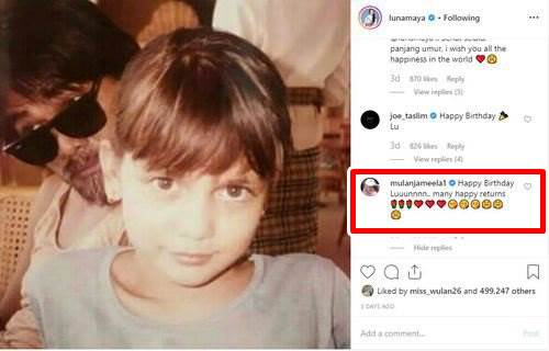 Mulan Jameela ucapkan ultah pada Luna Maya, captionnya jadi sorotan