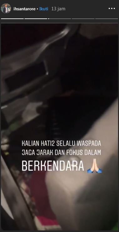 Ihsan Tarore alami kecelakaan, kondisi mobilnya rusak parah