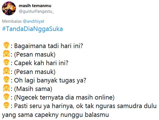 10 Cuitan lucu #TandaDiaNggaSuka ini ujungnya bikin galau