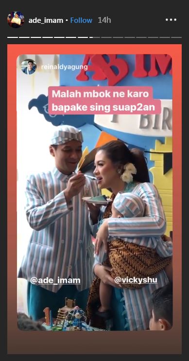 10 Momen tedak siten dan ultah pertama anak Vicky Shu, meriah 