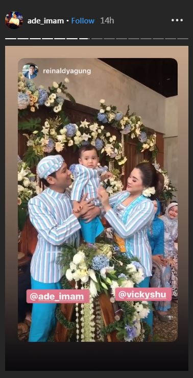 10 Momen tedak siten dan ultah pertama anak Vicky Shu, meriah 