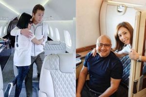 5 Beda gaya Syahrini dan Maia Estianty saat naik jet pribadi