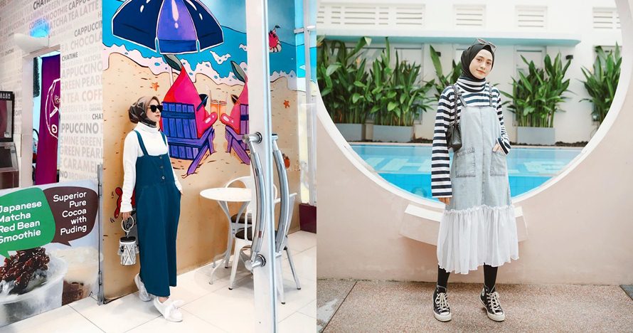 12 Padu padan overall untuk hijabers, stylish dan kekinian