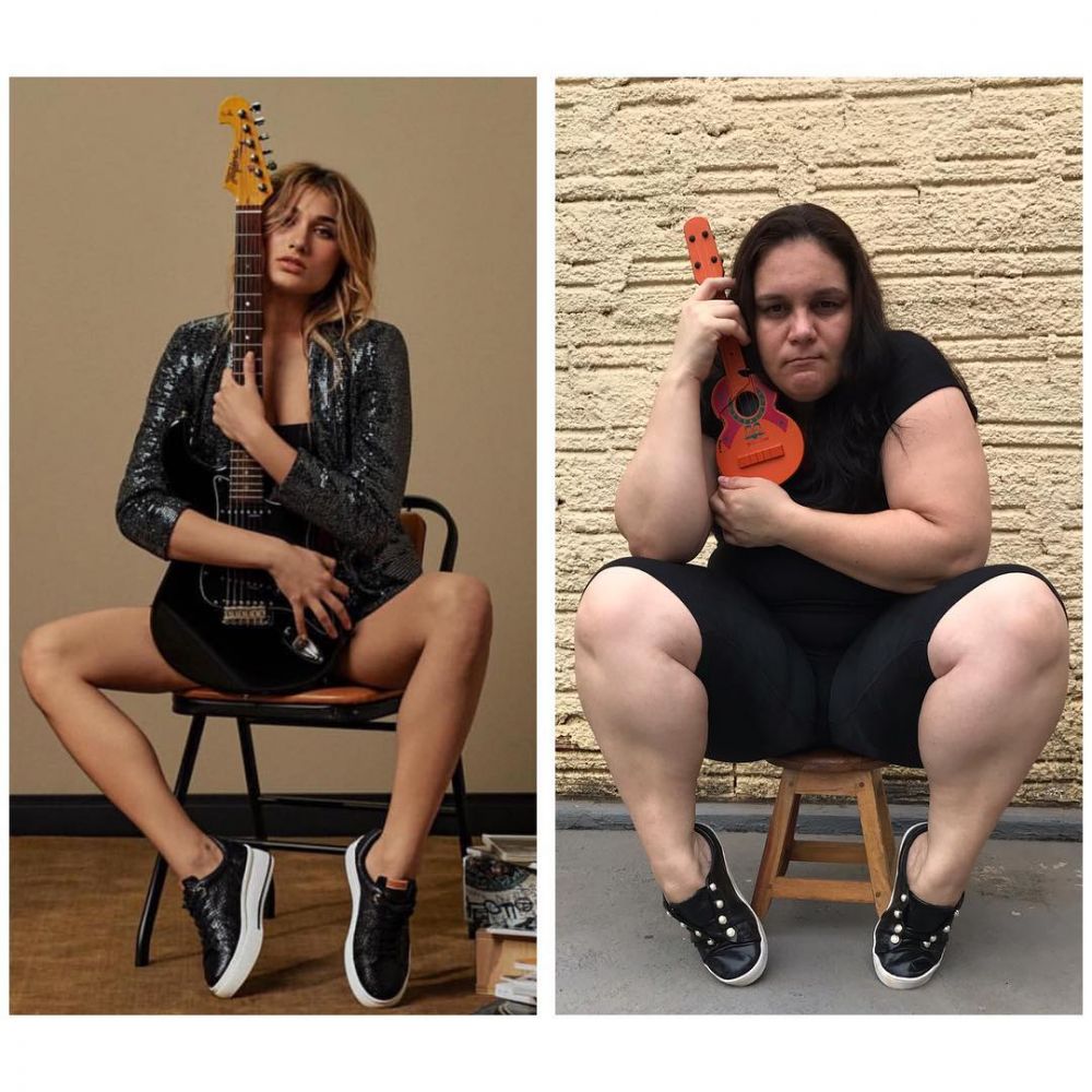 11 Potret cewek tambun saat tirukan pose model ini bikin ngakak