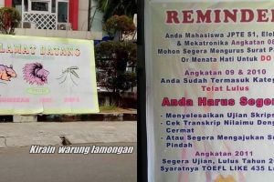 10 Spanduk di kampus ini nggak biasa, bikin cekikikan