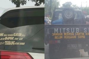 10 Peringatan lucu di belakang mobil ini bikin ketawa ngegas
