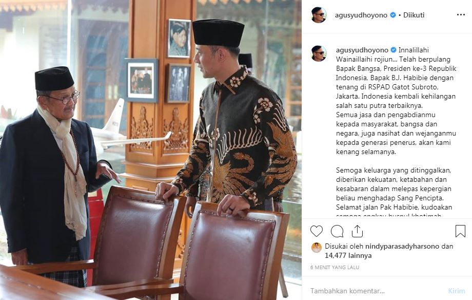 BJ Habibie meninggal, ini ungkapan duka 15 seleb Tanah Air