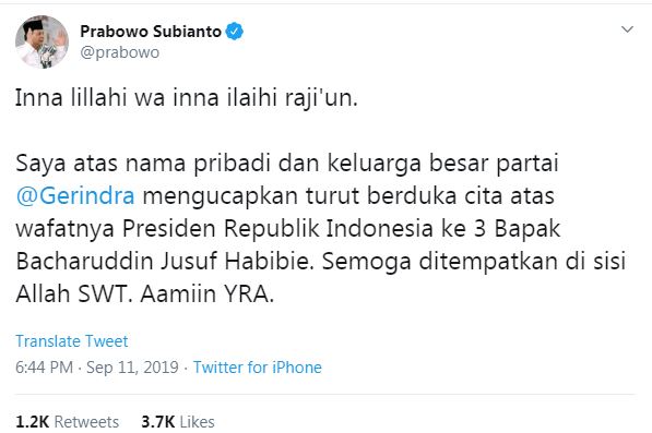 Ungkapan duka 12 tokoh nasional mengenang sosok BJ Habibie