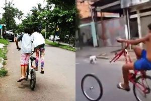 7 Kelakuan lucu anak kecil saat main sepeda ini gereget abis