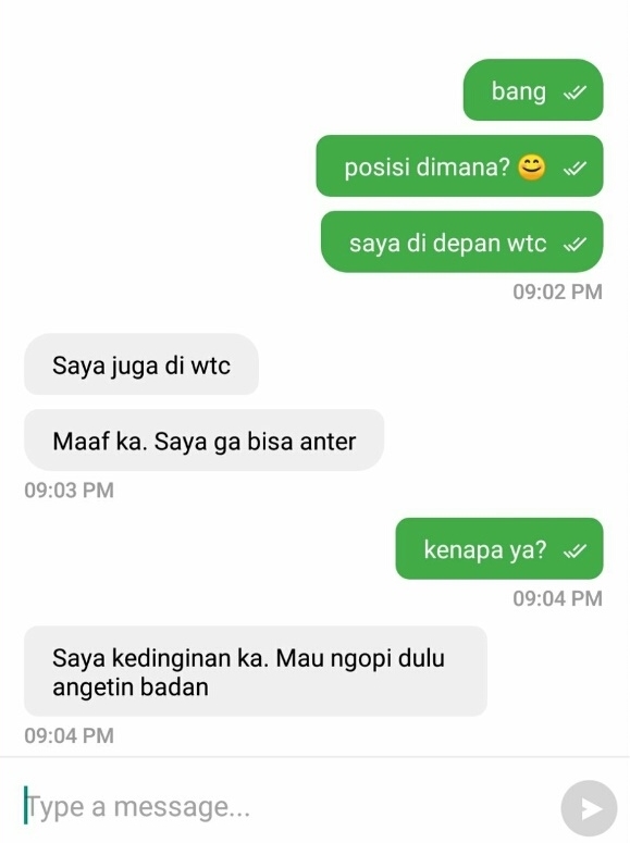 10 Chat lucu balas dendam driver ojek online ke pelanggan ini kocak