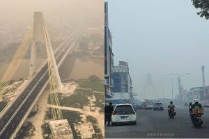 9 Penampakan terkini Riau yang diselimuti kabut asap kebakaran hutan