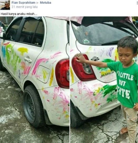 10 Coretan asal di mobil ini bikin pengen ketawa tapi kasihan