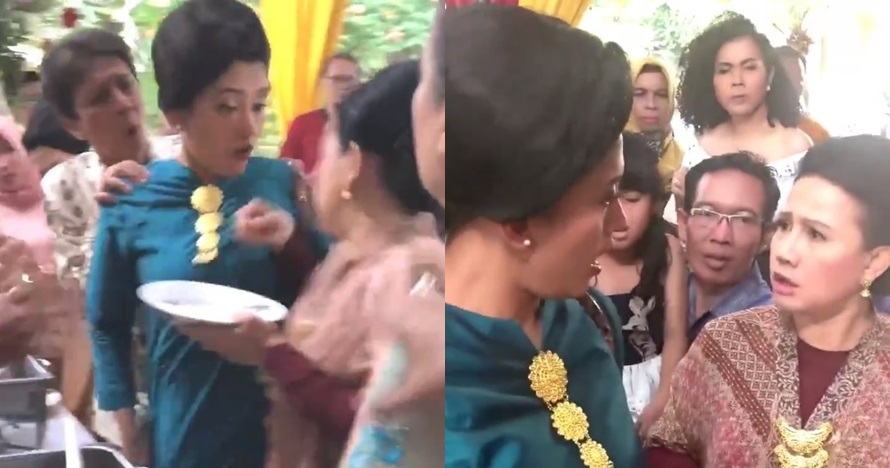Viral emak-emak adu mulut di pesta nikah, gegara rebutan rendang