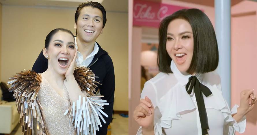 Pakai serbet tutup rambut saat makan steak, gaya Syahrini jadi sorotan