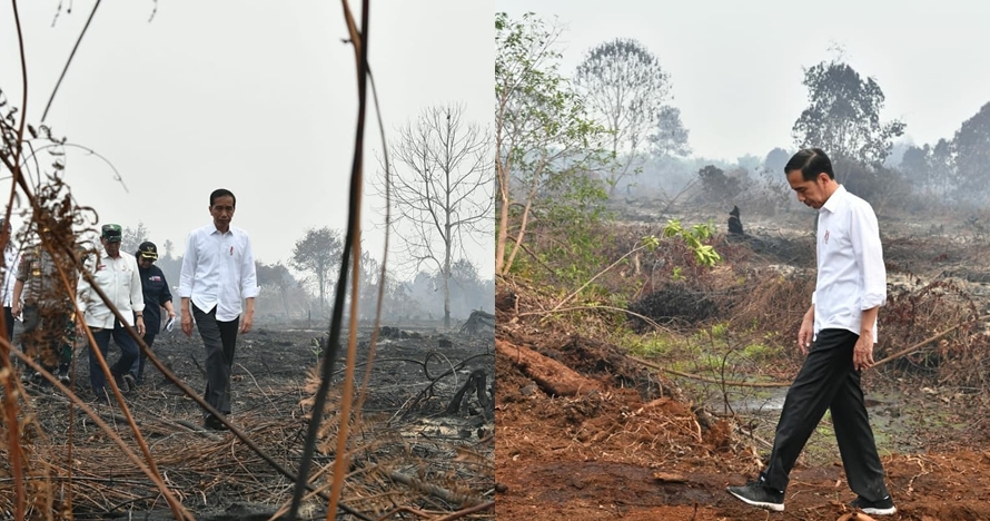 Jokowi tinjau kebakaran hutan, perubahan sepatunya jadi sorotan