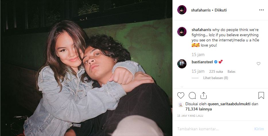 Dikabarkan ribut dengan Bastian Steel, ini kata Shafa Harris