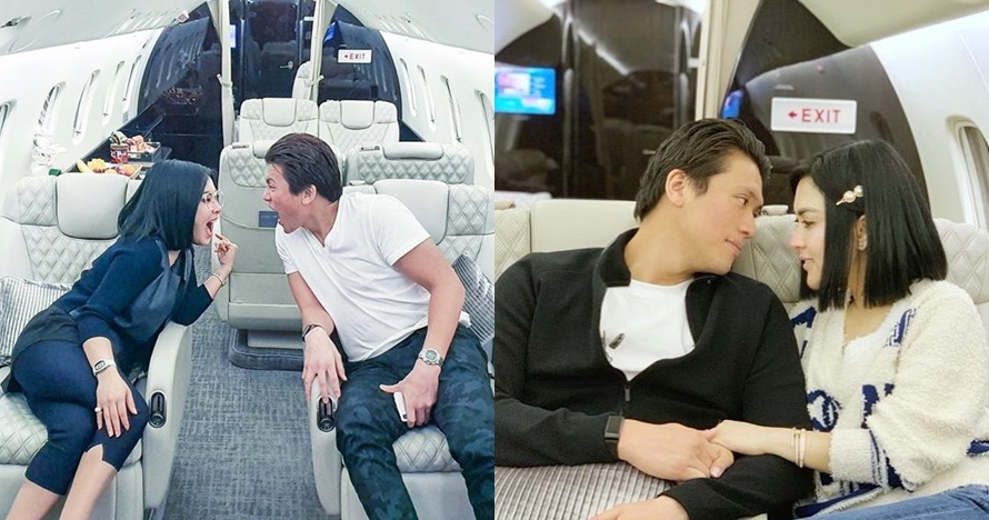 8 Potret mesra Syahrini & Reino di jet pribadi, bikin baper