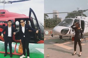 Gaya 7 seleb jalan-jalan pakai helikopter, mewah abis