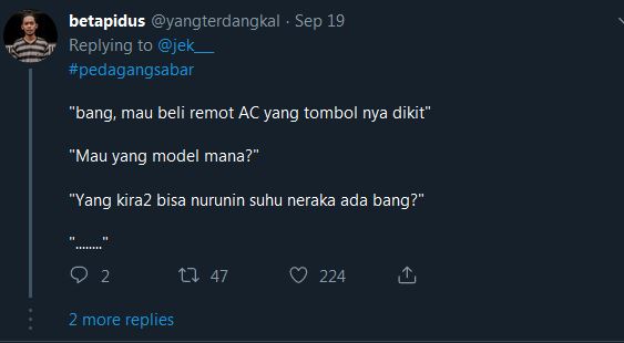 10 Cuitan lucu obrolan pedagang sabar ini bikin geli yang baca
