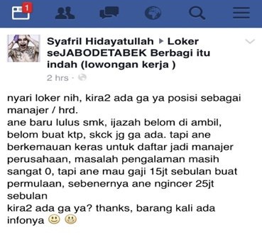 10 Status medsos lucu cari pekerjaan ini bikin tepuk jidat