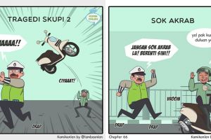 Komik strip 10 tipe pengendara saat ada razia ini kocak abis