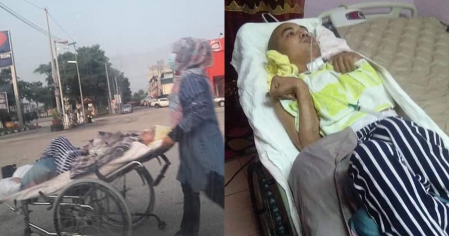 Kisah pilu istri antar suami sakit paru-paru ke RS pakai troli