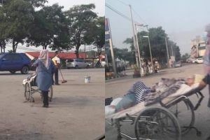 Kisah pilu istri antar suami sakit paru-paru ke RS pakai troli