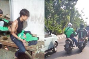 10 Potret solidaritas driver ojek online ini bikin salut