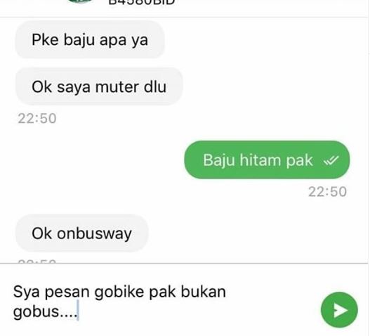 10 Chat lucu driver ojek online ini bikin penumpang gagal paham