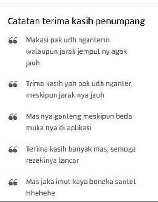 10 Komentar lucu di kolom penilaian driver ojek online bikin nyengir