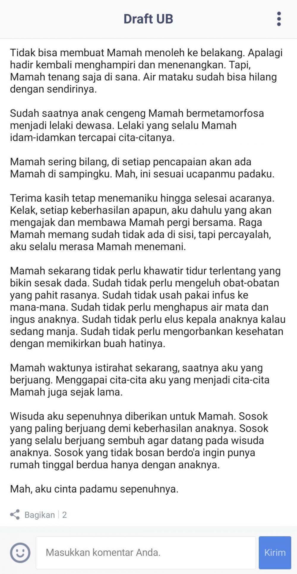 Kenang almarhum ibu saat wisuda, curhatan cowok ini bikin mewek