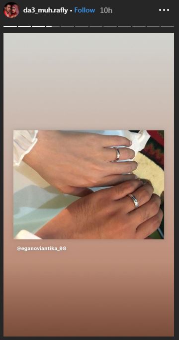 Jelang akad nikah, Ega & Rafly D'Academy pamer cincin di jari manis