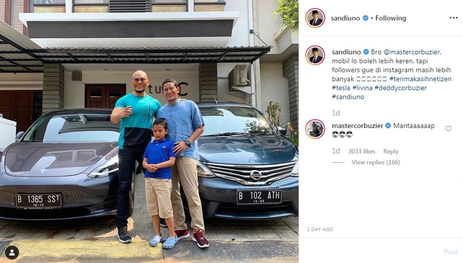 Mobil kalah mewah dari Deddy Corbuzier, ini reaksi Sandiaga Uno