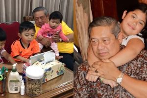 Aliya unggah foto SBY asuh 3 cucunya, ada pigura Ani Yudhoyono