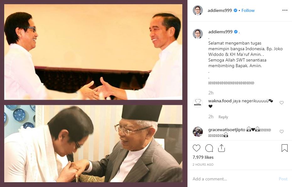 Ucapan selamat 7 seleb Tanah Air atas pelantikan Jokowi-Ma'ruf