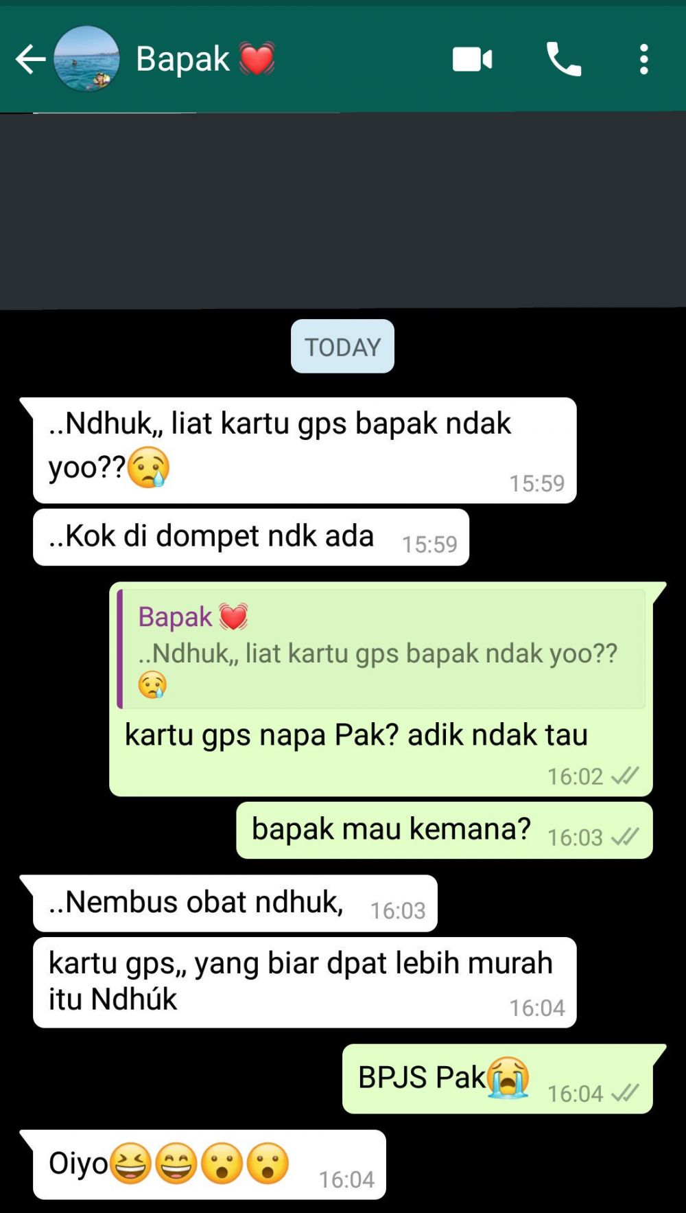 10 Chat lucu anggota keluarga ini bikin tepuk jidat