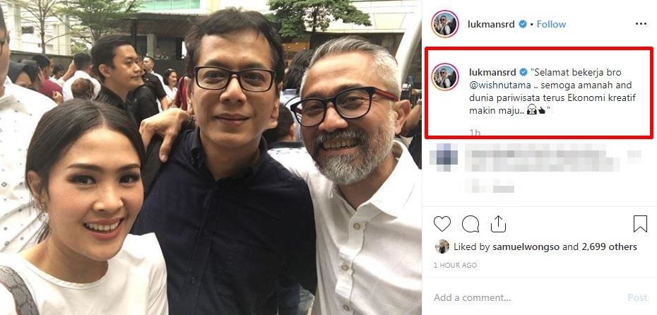 Ucapan 7 seleb untuk Wishnutama jadi Menteri Pariwisata