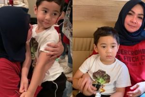 Momen perpisahan Rieta Amilia dan Rafathar ini penuh haru