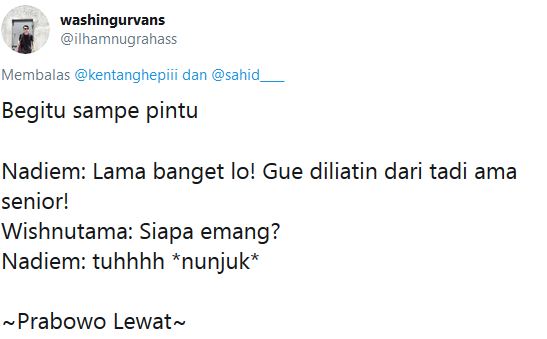 10 Dialog imajinatif Nadiem & Wishnutama jadi menteri baru, kocak