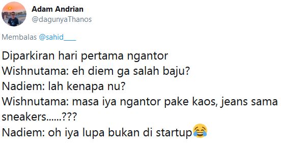 10 Dialog imajinatif Nadiem & Wishnutama jadi menteri baru, kocak