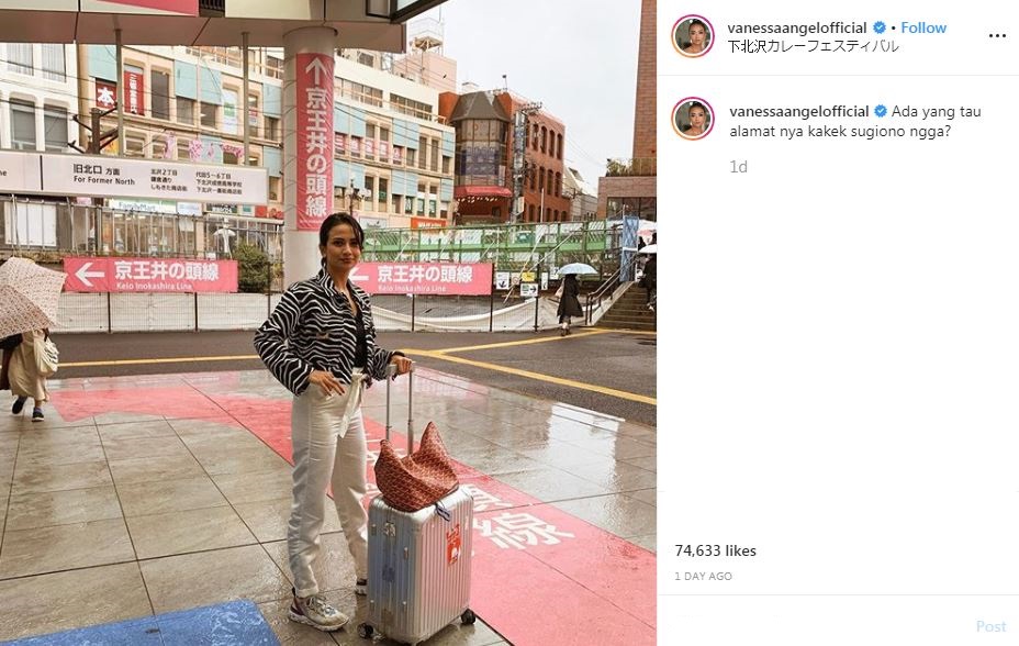 Liburan ke Jepang, Vanessa Angel cari rumah 'Kakek Sugiono'