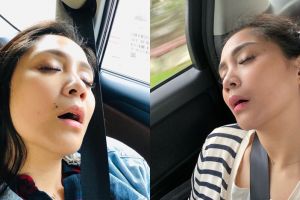 8 Potret Nagita Slavina tidur mulut terbuka, tetap cantik