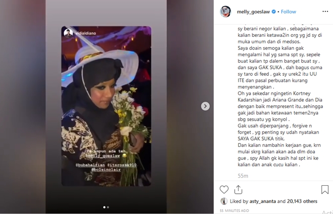 Melly Goeslaw geram saat dirinya ditiru di pesta Halloween