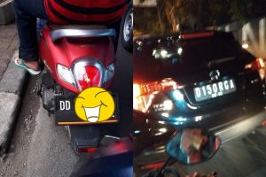 10 Pelat nomor absurd di kendaraan, bikin salah fokus