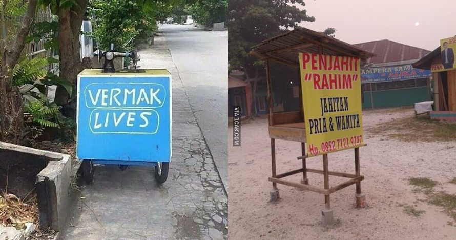 9 Spanduk tukang jahit ini absurdnya bikin mikir keras