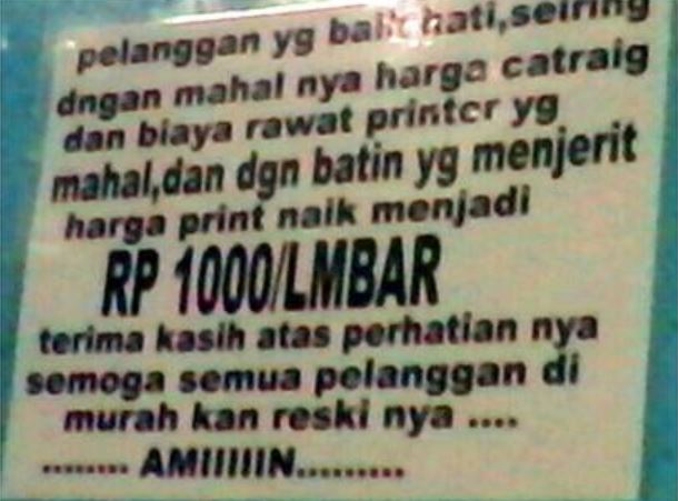 10 Tulisan lucu di tempat fotocopy ini bikin mikir dua kali