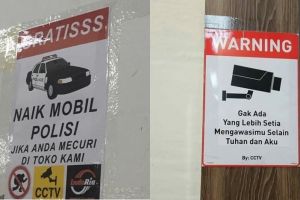 10 Peringatan lucu di toko ini bikin pencuri mikir dua kali