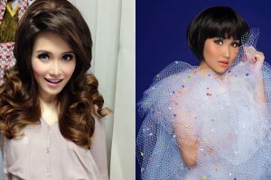 6 Pesona Ayu Ting Ting pakai rambut palsu, tampil beda